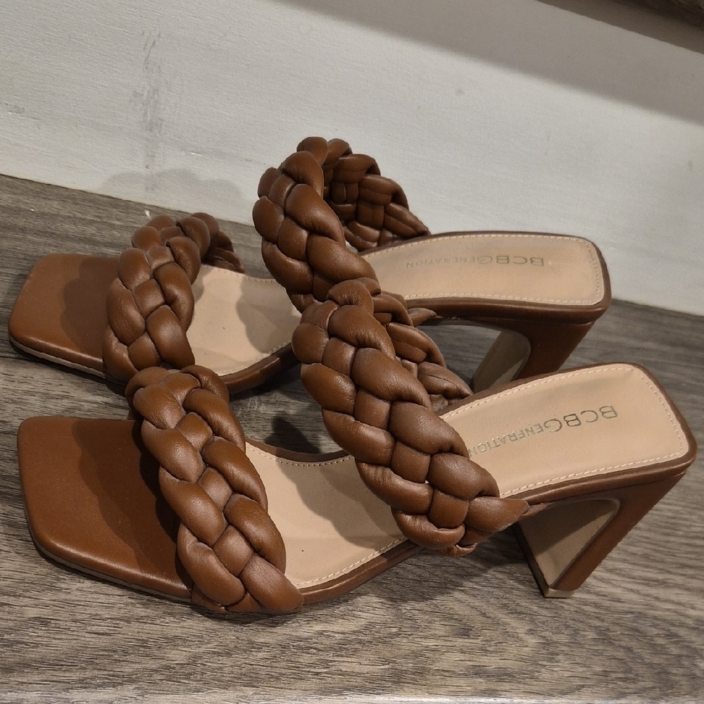 Very Comfortable Bcbgeneration Brown Braided Heels - image 6